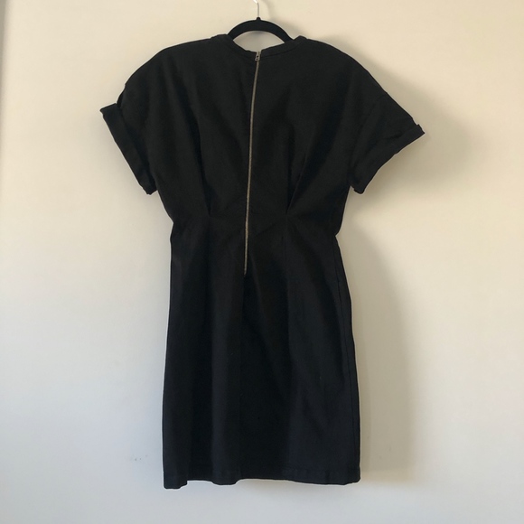 Zara Black Denim zip Up Dress - Picture 3 of 6